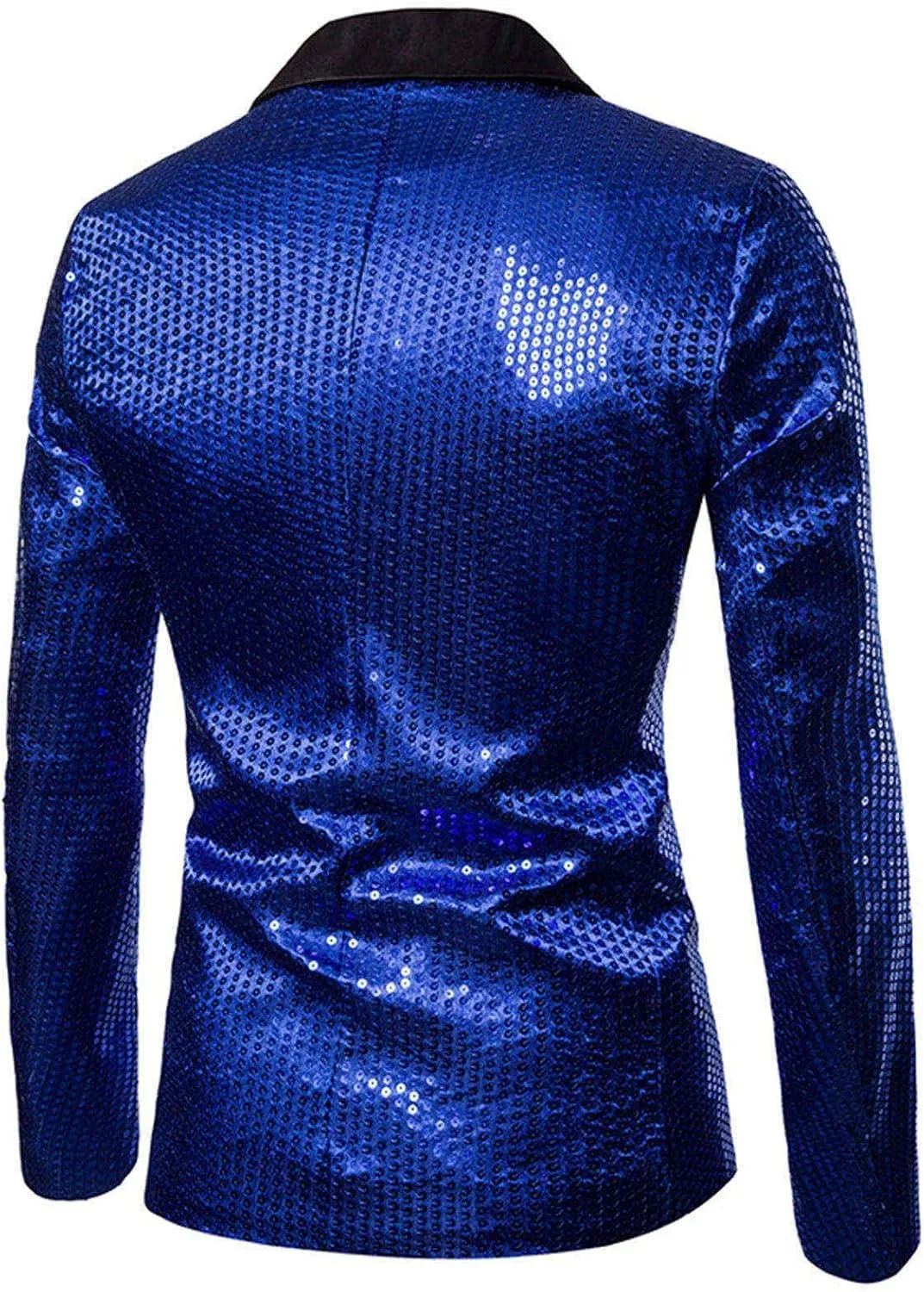 Men's Blazers Casual Sequin Slim Fit Coat Blazer One Button Lightweight Business Party Lapel Suit Jacket for Men