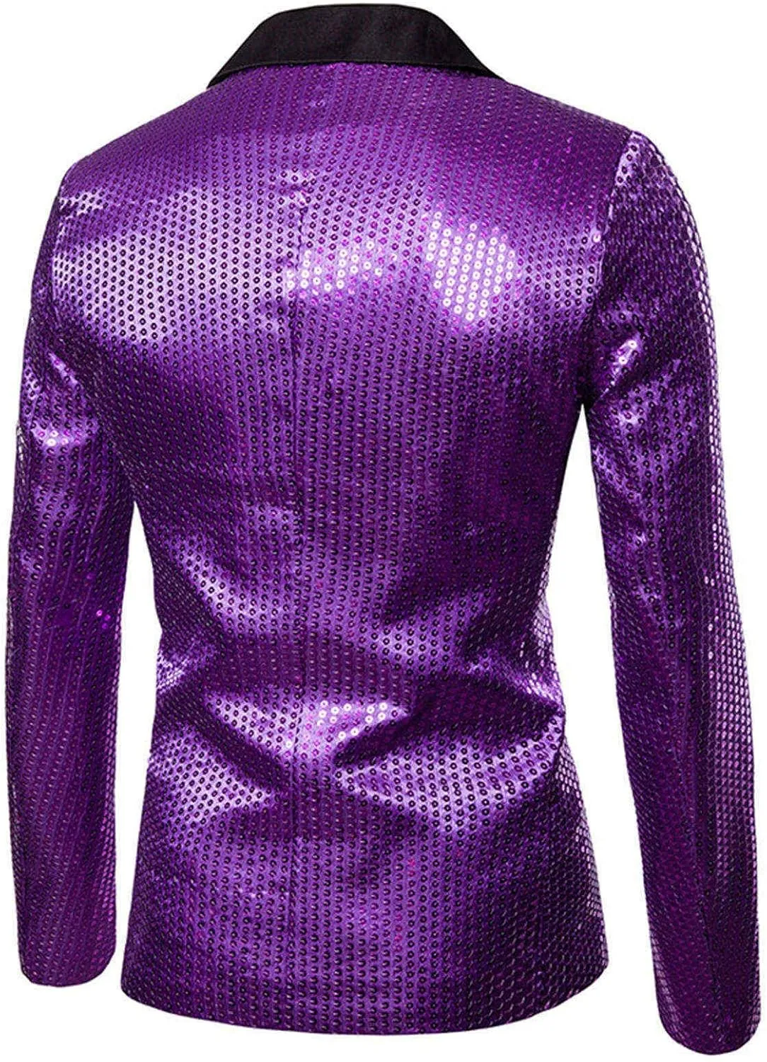 Men's Blazers Casual Sequin Slim Fit Coat Blazer One Button Lightweight Business Party Lapel Suit Jacket for Men
