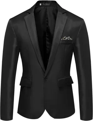 Men's Blazers Casual Sport Slim Fit Coat Blazer One Button Lightweight Business Notch Lapel Suit Jacket for Men