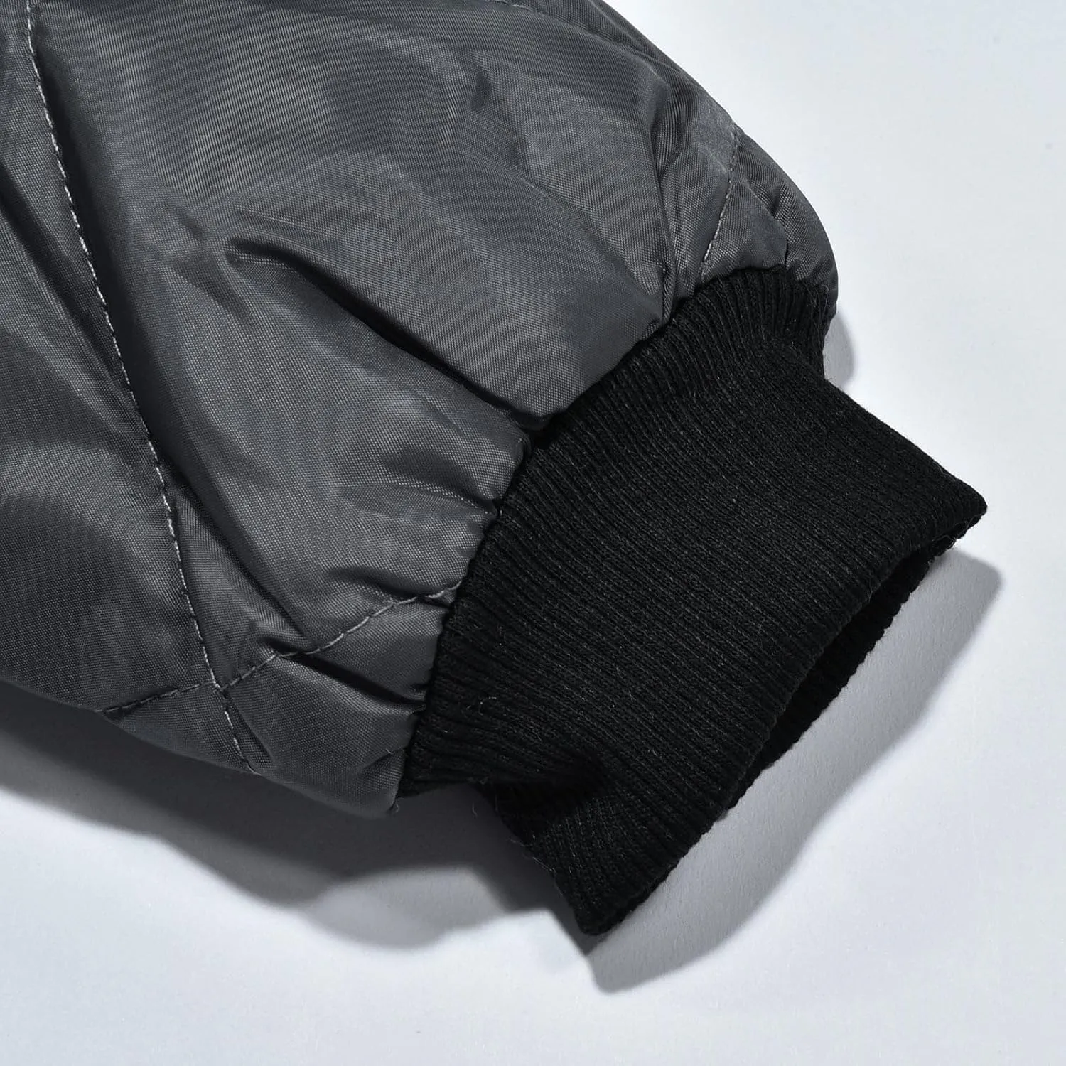 Mens Bomber Jackets Diamond Quilted Fall Winter Rib Varsity Lightweight Jacket Warm Padded Coats Outwear with Pockets