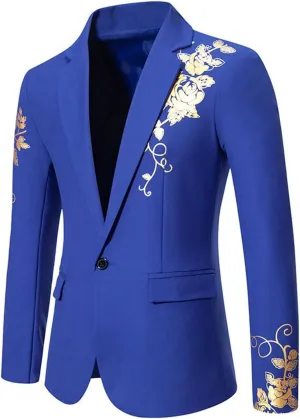 Mens Casual Blazer Slim Fit Suit Jacket Lightweight Sport Coat One Button Tuxedo Jacket Business Daily Blazers