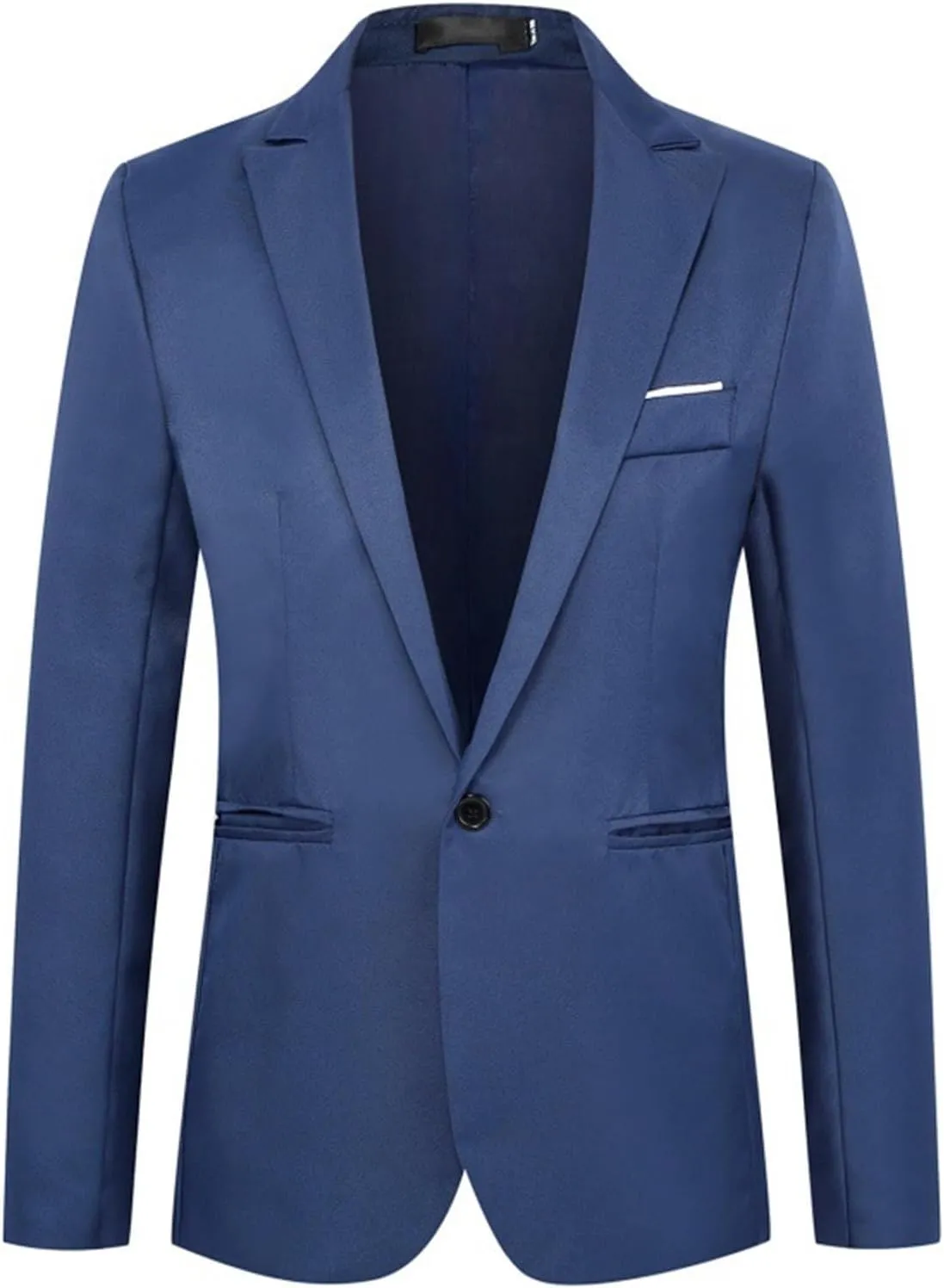 Men's Casual Blazers Solid One Button Regular Fit Blazer Lightweight Lapel Business Suit Jacket for Party Evening
