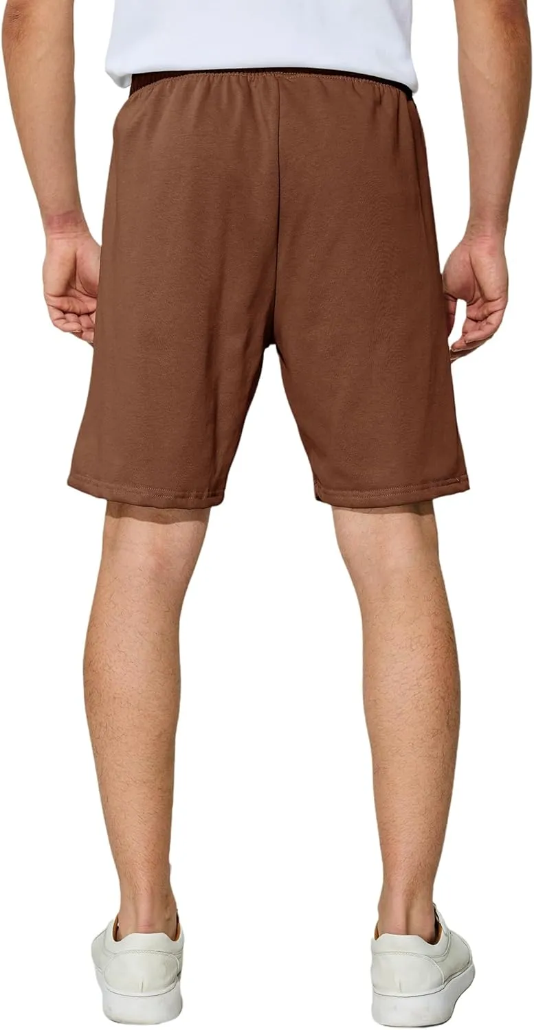 Men's Casual Shorts 7" Cotton Athletic Running Shorts Elastic Waist Drawstring Workout Sweat Shorts