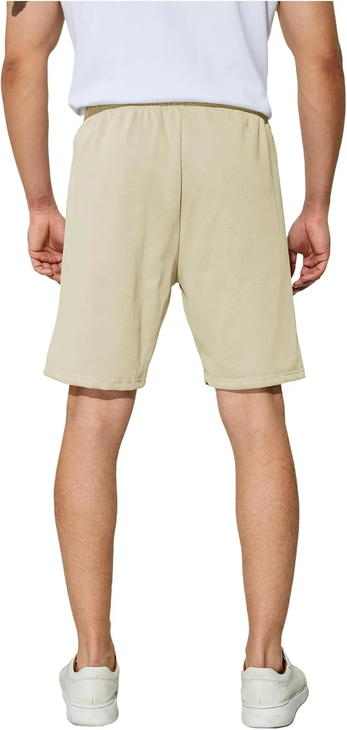 Men's Casual Shorts 7" Cotton Athletic Running Shorts Elastic Waist Drawstring Workout Sweat Shorts
