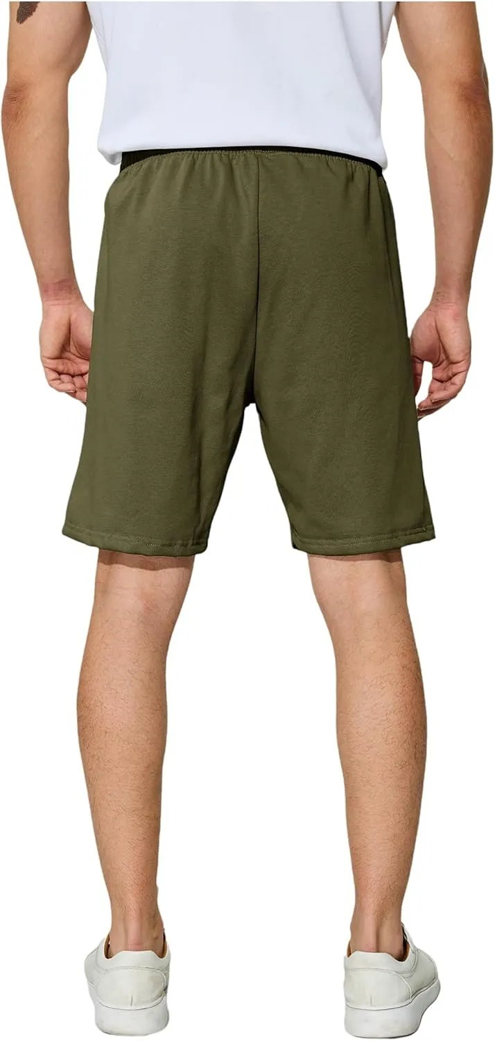 Men's Casual Shorts 7" Cotton Athletic Running Shorts Elastic Waist Drawstring Workout Sweat Shorts