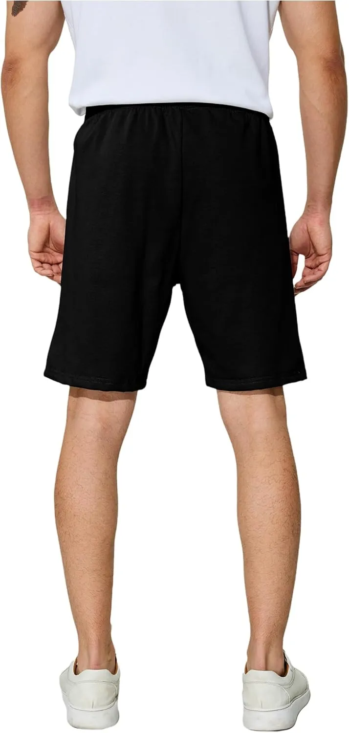 Men's Casual Shorts 7" Cotton Athletic Running Shorts Elastic Waist Drawstring Workout Sweat Shorts