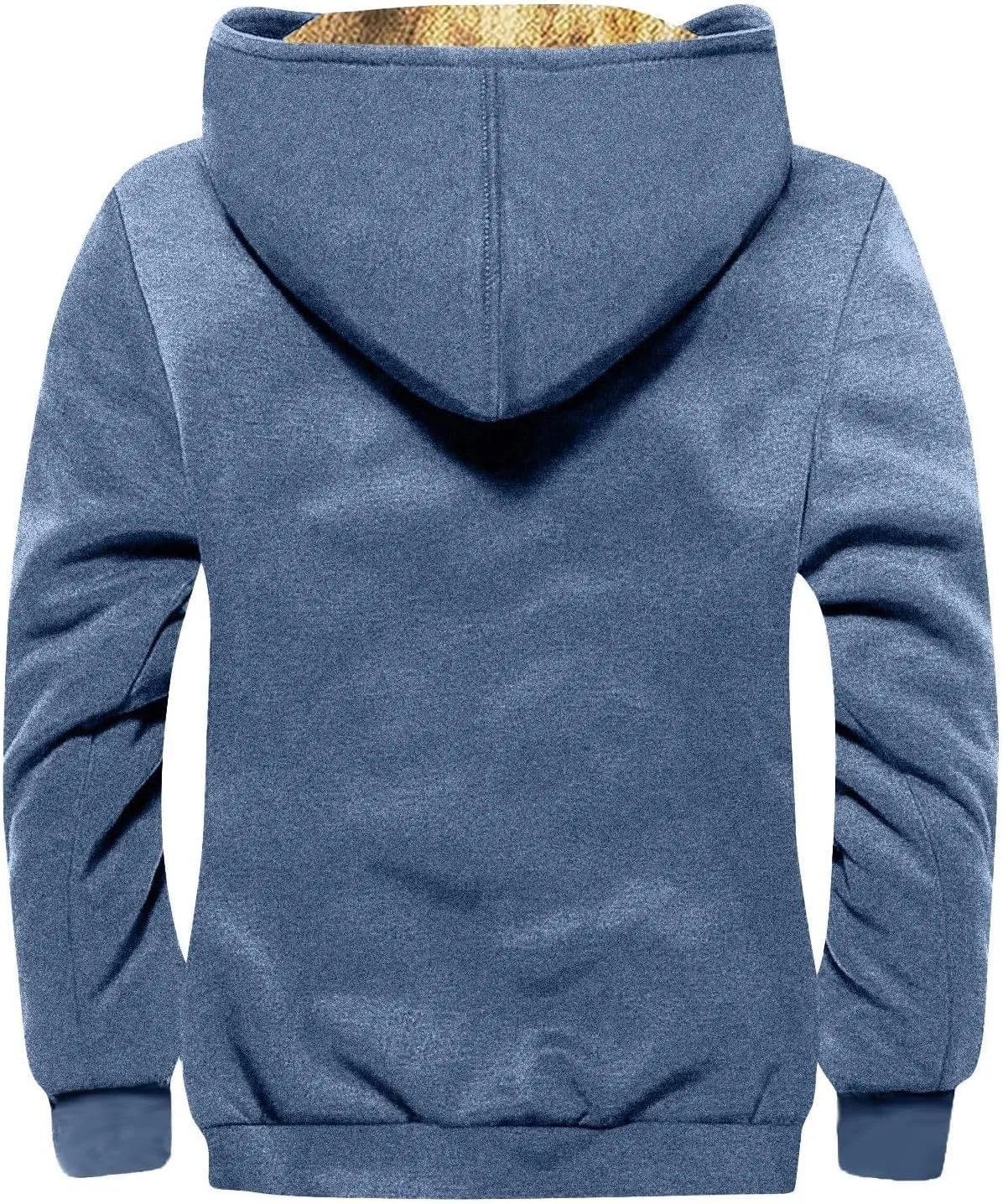 Mens Coats Winter Color Block Zipper Hooded Warm Windbreaker Jackets Oversized Heavy Hoodie