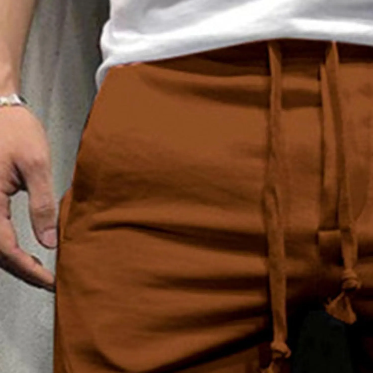 Men's Cotton Jogger Workout Lounge Shorts Summer Drawstring Athletic Gym Shorts with Pockets Loose Running Shorts