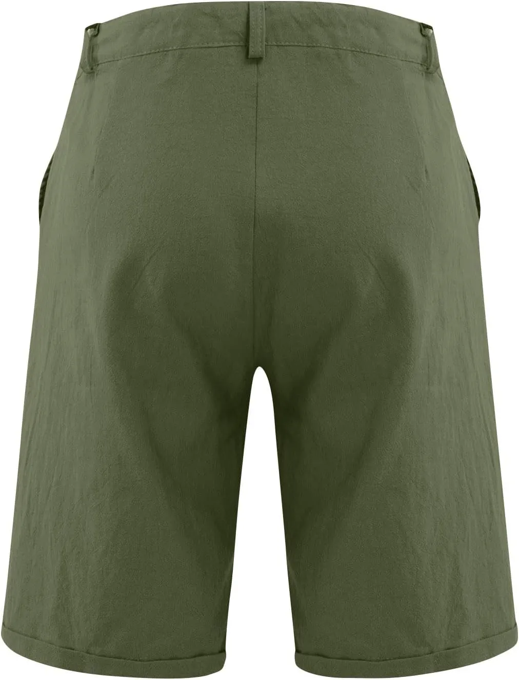 Mens Cotton Linen Shorts Summer Lightweight Casual Beach Shorts Drawstring Breathable Vacation Lounge Shorts