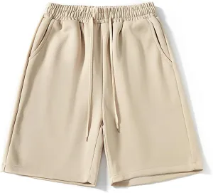 Mens Cotton Pajama Bottoms Shorts with Pockets and Drawstring Sleepwear Lounge Shorts Workout Shorts