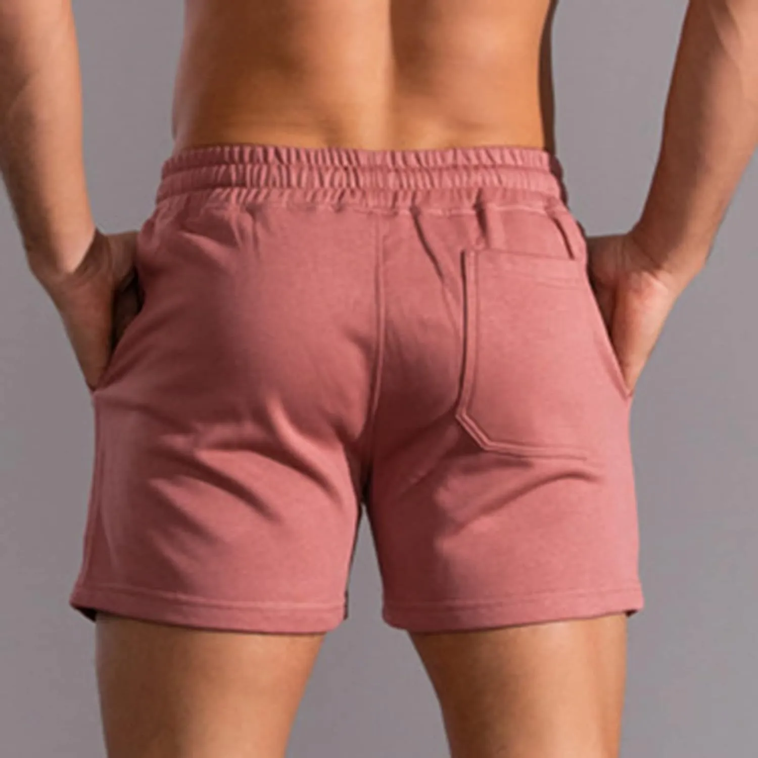 Mens Cotton Shorts Workout Gym Jogger Sweat Shorts Training Casual Shorts Drawstring Lounge Shorts with Pockets