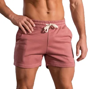 Mens Cotton Shorts Workout Gym Jogger Sweat Shorts Training Casual Shorts Drawstring Lounge Shorts with Pockets