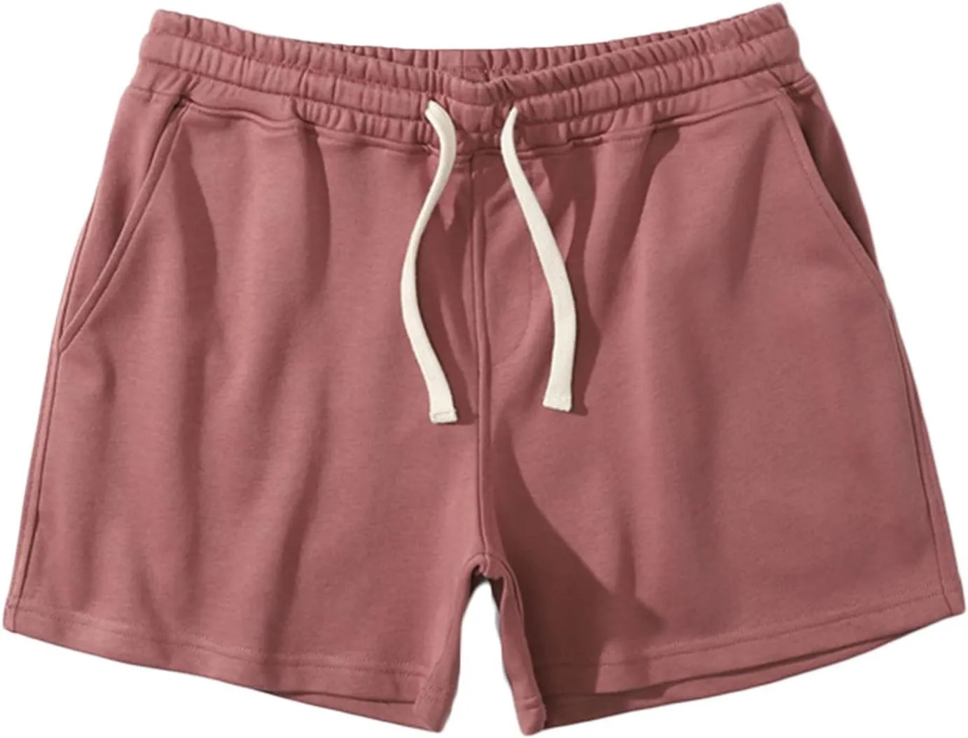 Mens Cotton Shorts Workout Gym Jogger Sweat Shorts Training Casual Shorts Drawstring Lounge Shorts with Pockets