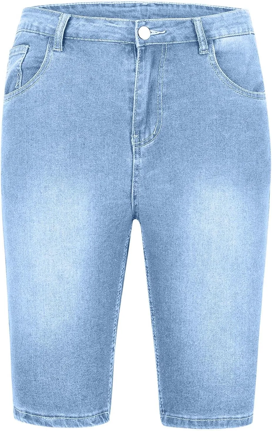 Men's Denim Shorts Casual Straight Leg Stretch Ripped Short Jeans Slim Fit Summer Casual Washed Shorts Jorts