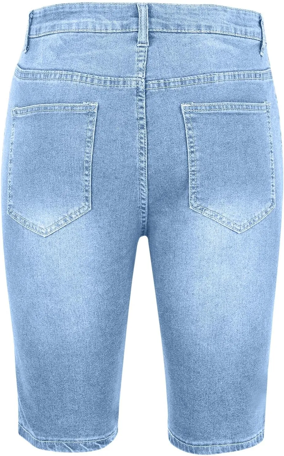 Men's Denim Shorts Casual Straight Leg Stretch Ripped Short Jeans Slim Fit Summer Casual Washed Shorts Jorts
