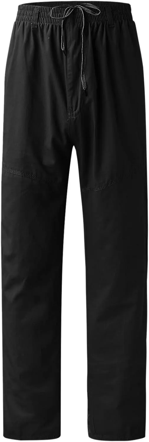 Mens Fashion Casual Loose Plus Size Pocket Lace Up Elastic Waist Pants Trousers Men Summer Pants