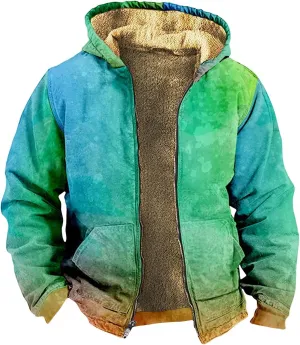 Men's Flannel Coat Hooded Button Shirt Jacket Long Sleeve Outdoor Heavyweight Thicken Cargo Jacket