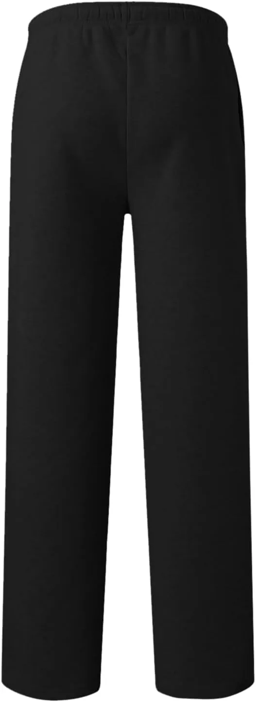 Mens Heavyweight Baggy Elastic Waist Drawstring Sweatpants Fleece Cargo Sweatpants with Pockets Joggers Trousers