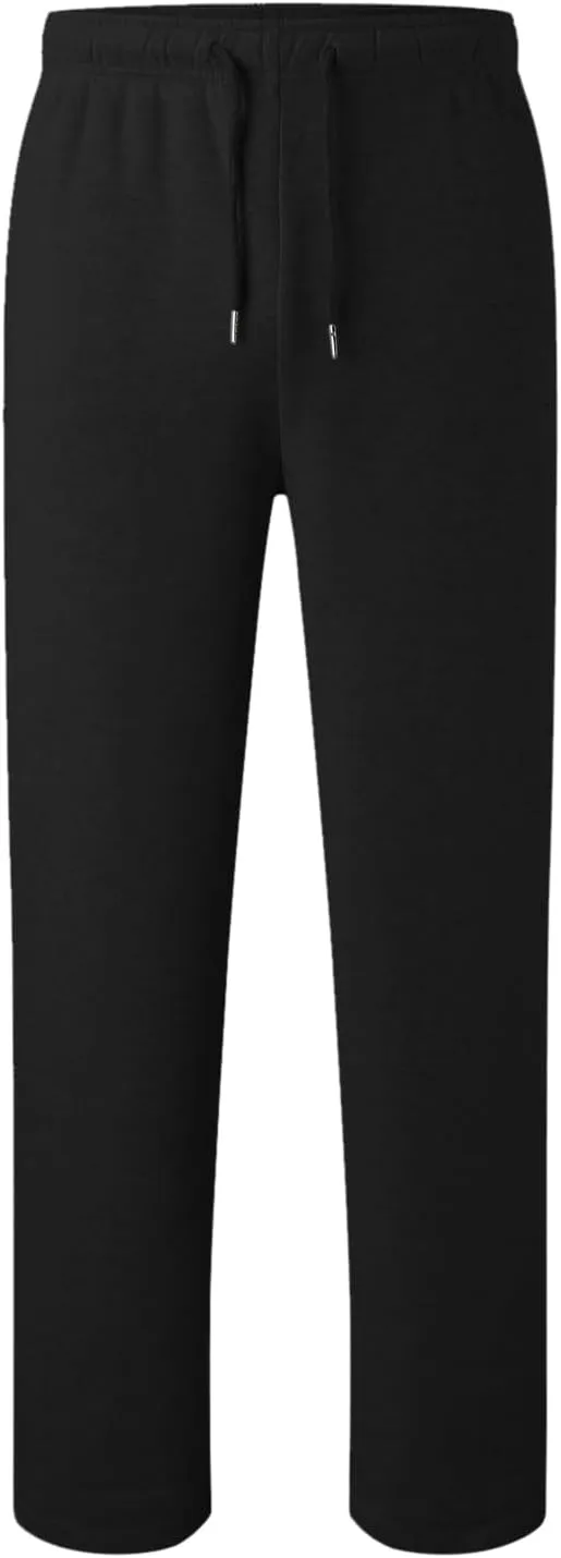 Mens Heavyweight Baggy Elastic Waist Drawstring Sweatpants Fleece Cargo Sweatpants with Pockets Joggers Trousers