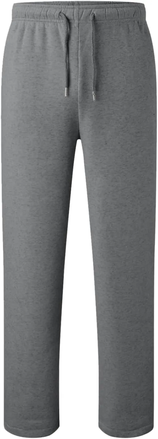 Mens Heavyweight Baggy Elastic Waist Drawstring Sweatpants Fleece Cargo Sweatpants with Pockets Joggers Trousers