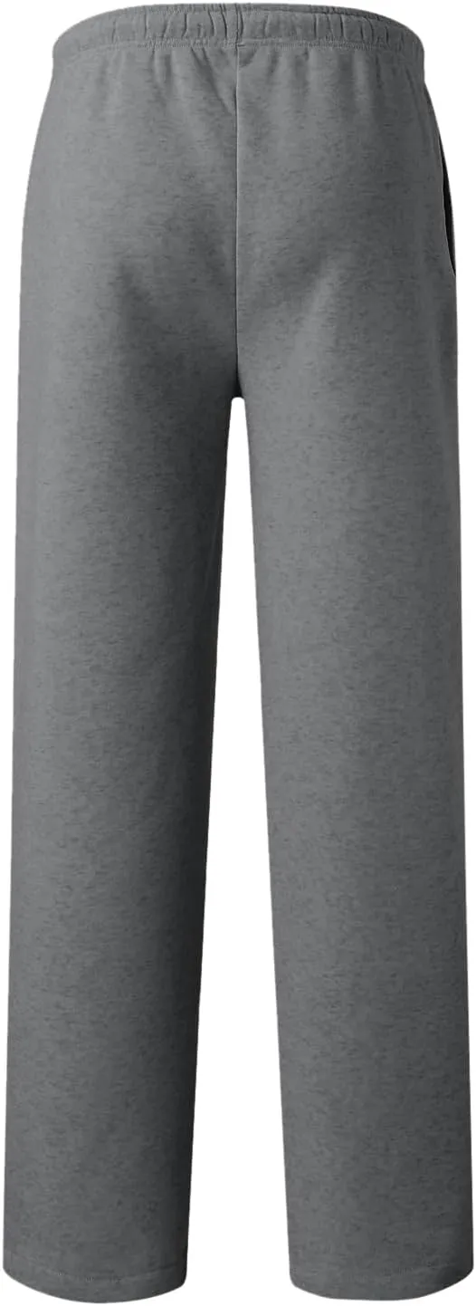 Mens Heavyweight Baggy Elastic Waist Drawstring Sweatpants Fleece Cargo Sweatpants with Pockets Joggers Trousers