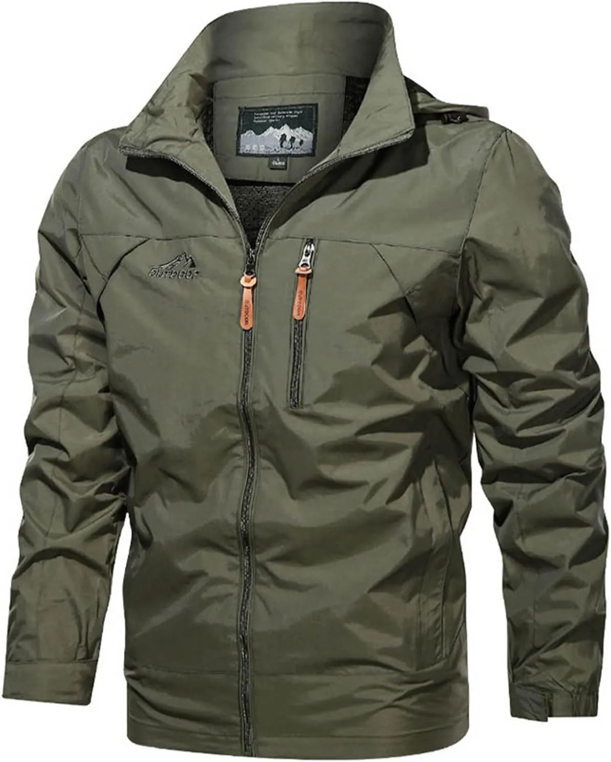 Mens Hooded Outdoor Jacket 2024 Fashion Winter Warm Trench Coat Long Sleeve Zipper Cargo Overcoat Multi Pocket