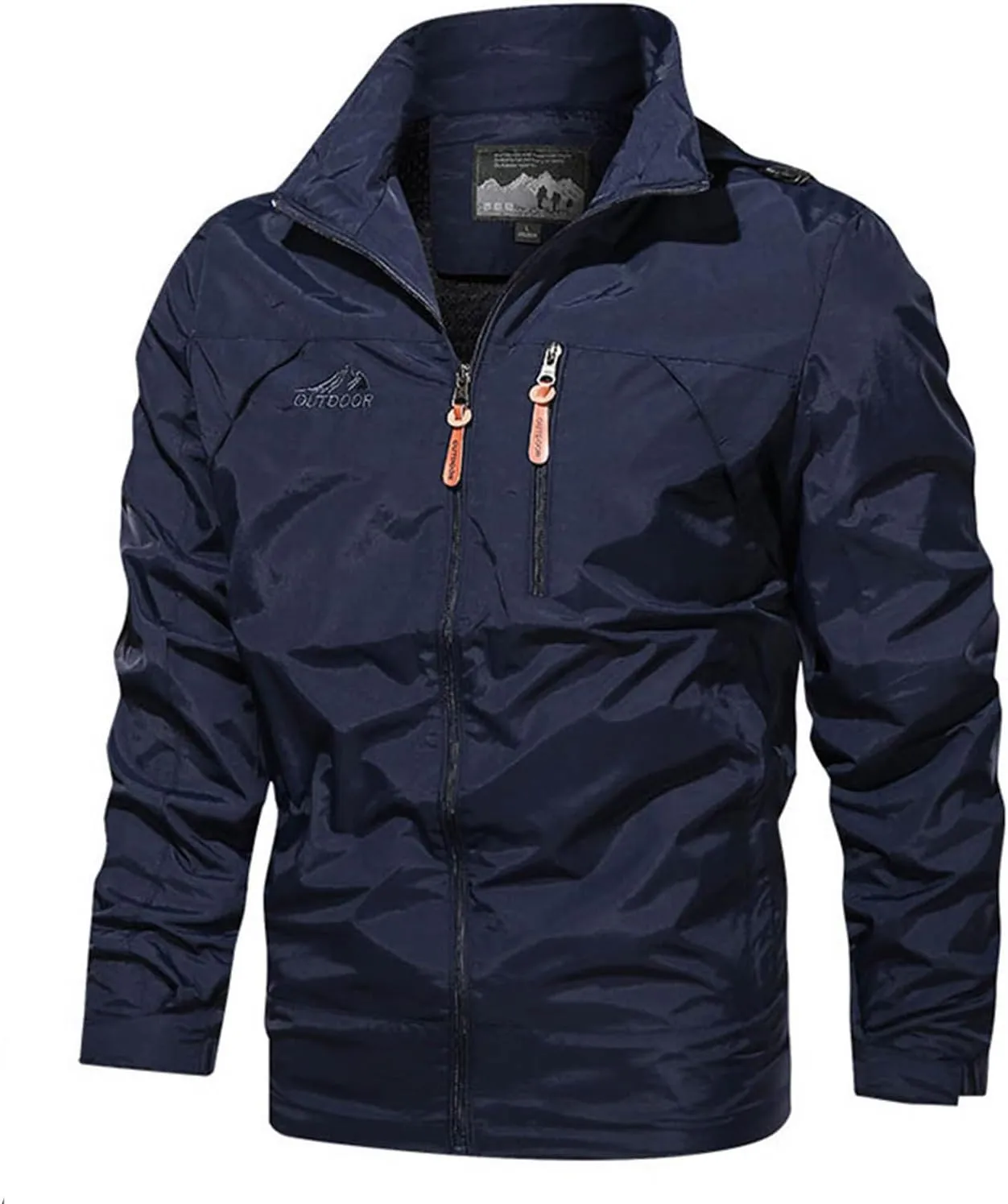 Mens Hooded Outdoor Jacket 2024 Fashion Winter Warm Trench Coat Long Sleeve Zipper Cargo Overcoat Multi Pocket