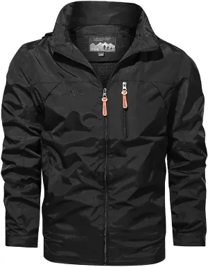 Mens Hooded Outdoor Jacket 2024 Fashion Winter Warm Trench Coat Long Sleeve Zipper Cargo Overcoat Multi Pocket