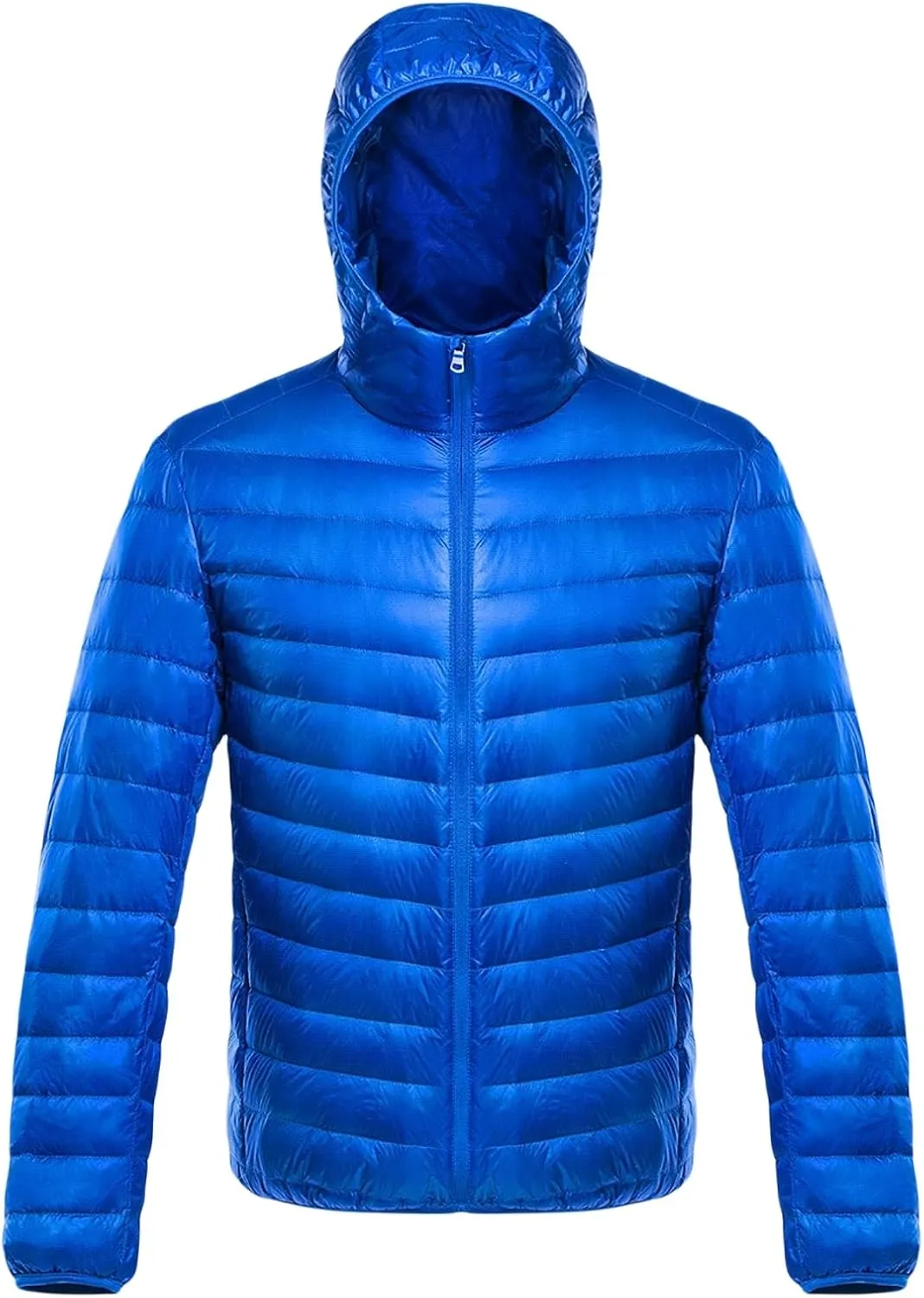 Mens Lightweight Puffer Jackets with Hood Warm Puffy Winter Short Down Jacket Windproof Quilted Coat