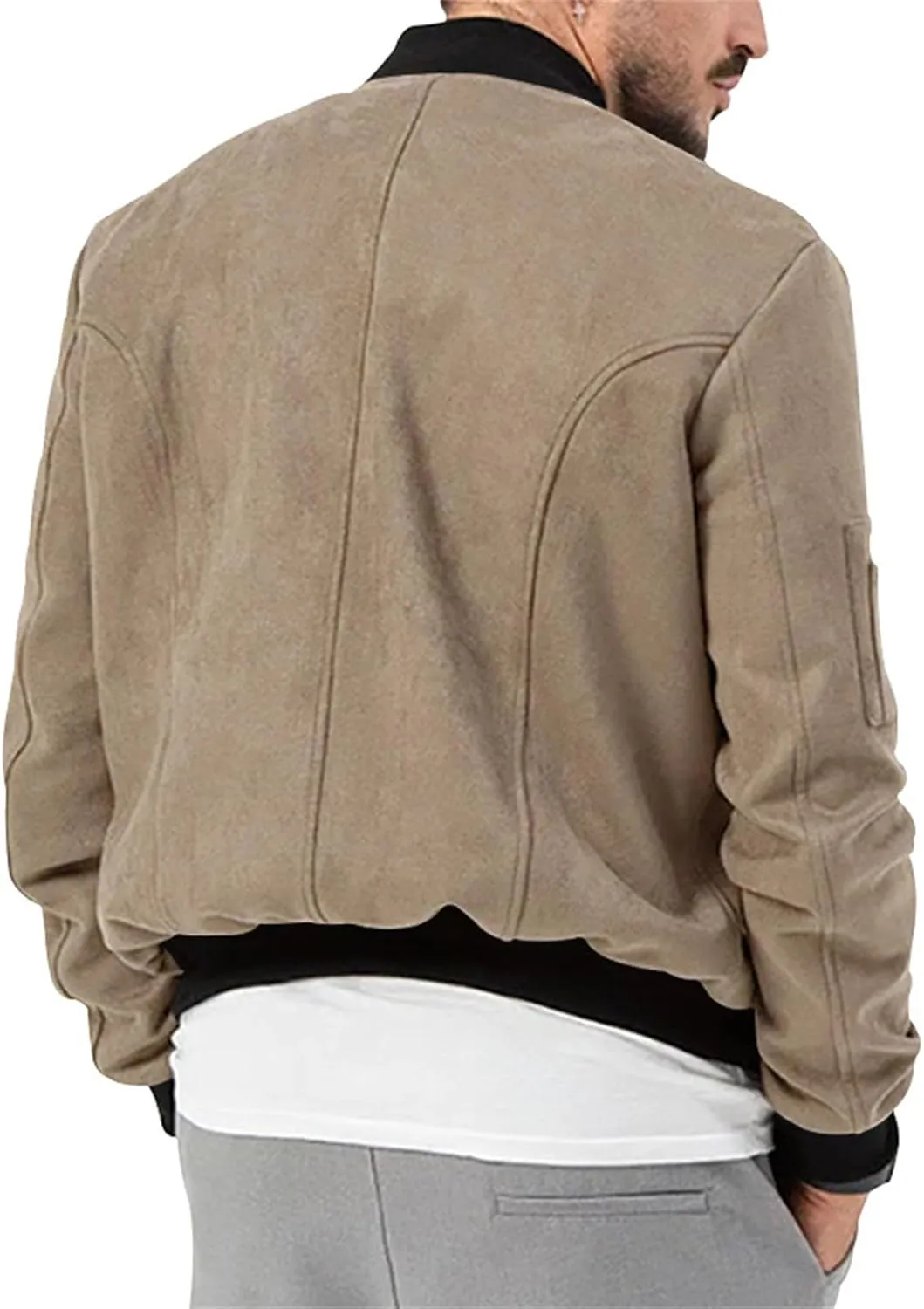 Mens Lightweight Trucker Shirt Jacket Long Sleeve Sherpa Lined Denim Shirt Jackets Outdoorsy Utility Jacket Winter