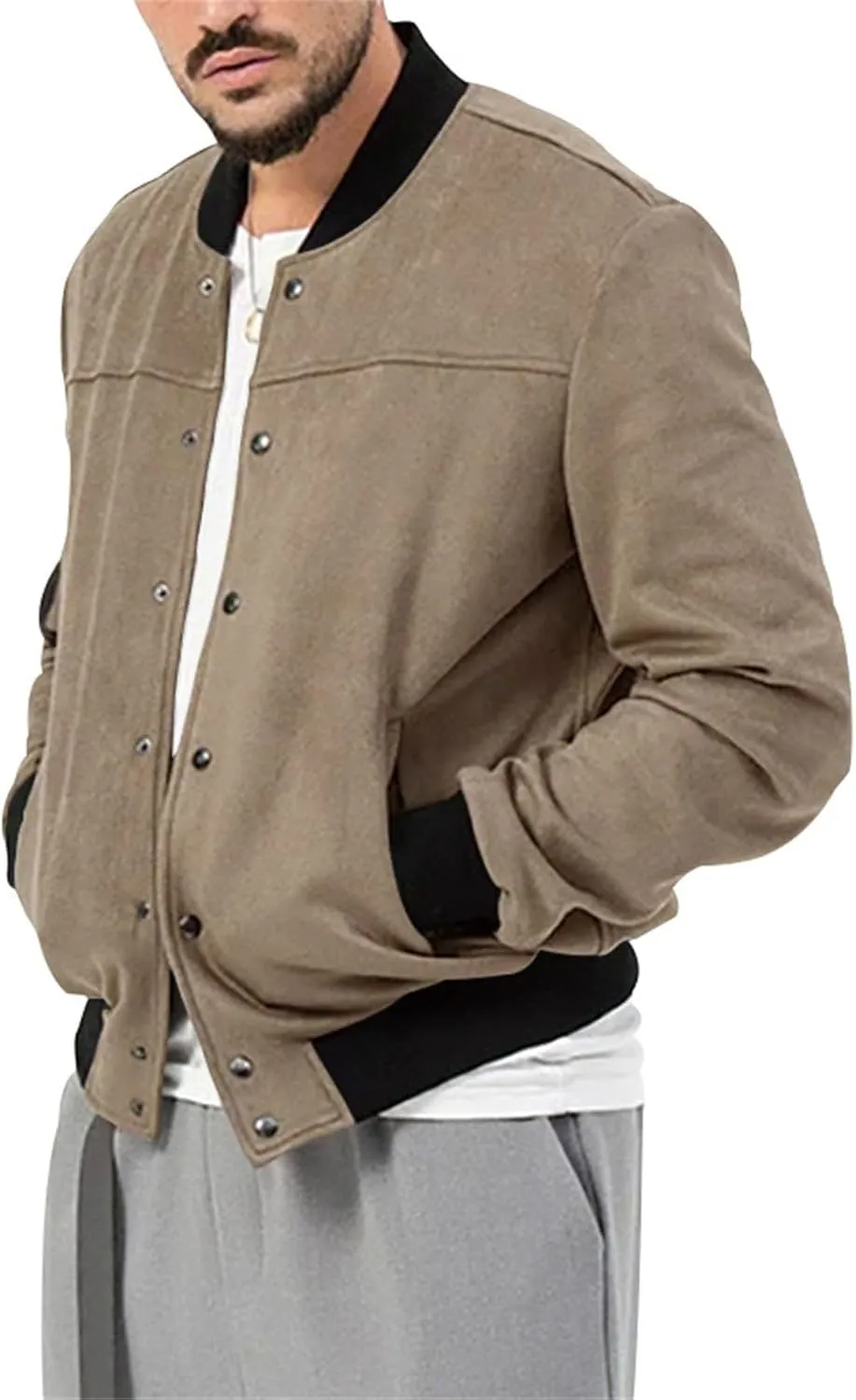Mens Lightweight Trucker Shirt Jacket Long Sleeve Sherpa Lined Denim Shirt Jackets Outdoorsy Utility Jacket Winter