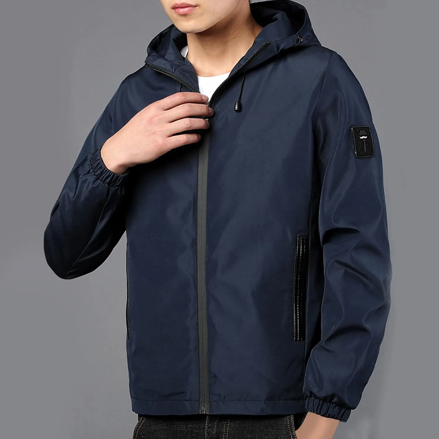 Mens Lightweight Waterproof Jacket Winter Warm Hooded Raincoat Snowboard Windproof Rain Hooded jackets