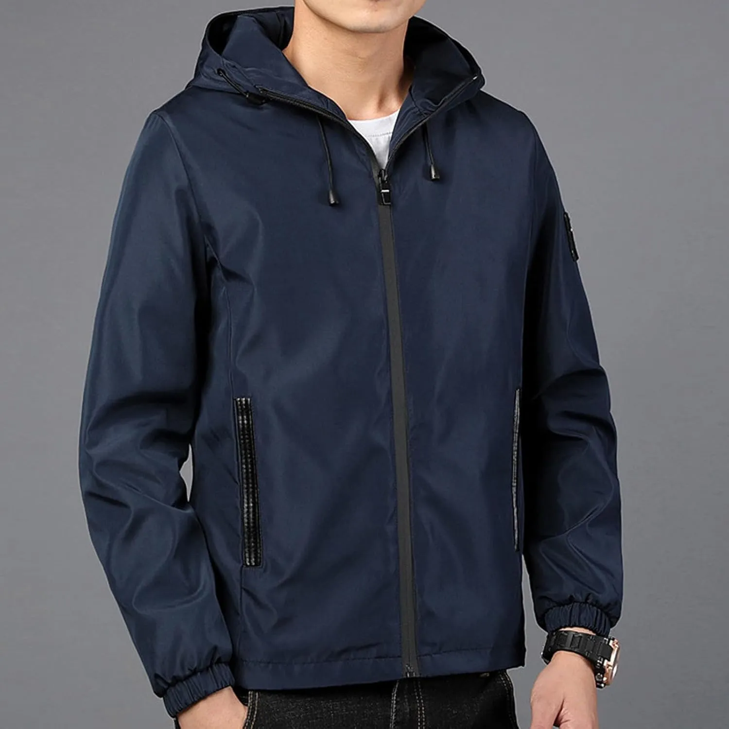 Mens Lightweight Waterproof Jacket Winter Warm Hooded Raincoat Snowboard Windproof Rain Hooded jackets