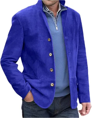 Mens Long Sleeve Corduroy Shirt Jacket Button Down Shacket Suede Trucker Jacket Winter Faux Suede Leather Outerwear