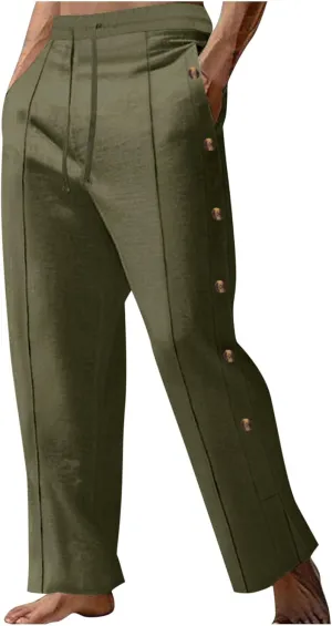 Mens Loose Fit Pants Pants for Mens Pleated Straight Leg Plain Long Leg Summer Fall Pants 2025