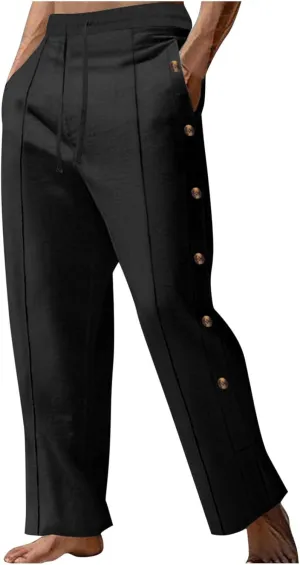 Mens Loose Fit Pants Pants for Mens Pleated Straight Leg Plain Long Leg Summer Fall Pants 2025