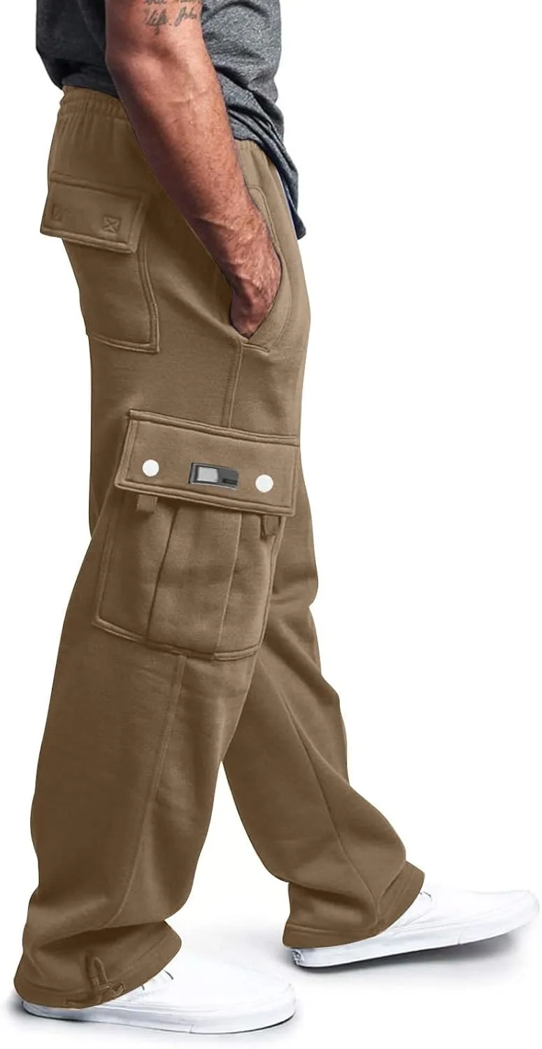 Mens Loose Fit Trousers Pants for Man Sport Athletic Ruched High Cut Straight Leg Plain Long Leg Fall Summer 2025