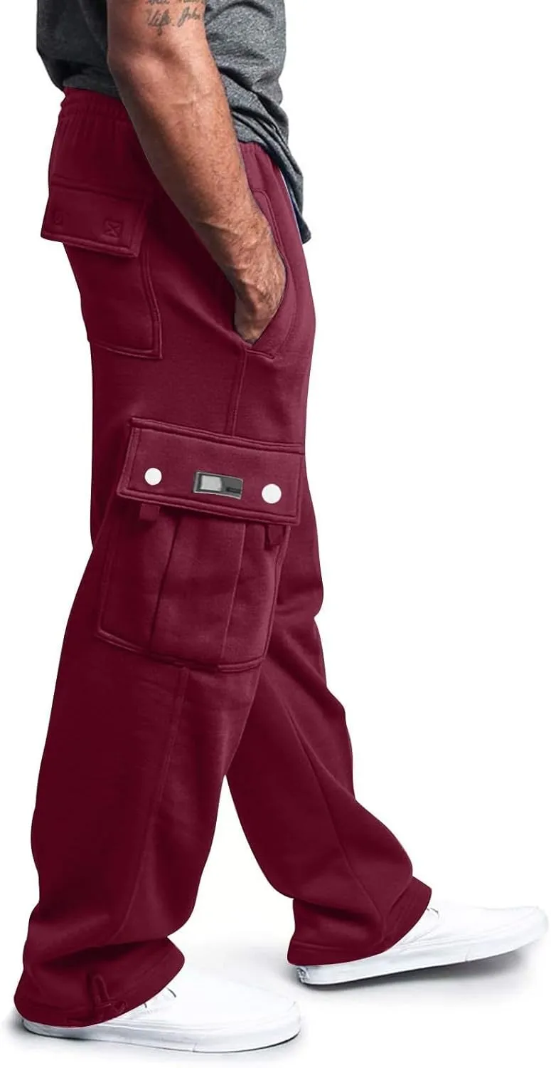 Mens Loose Fit Trousers Pants for Man Sport Athletic Ruched High Cut Straight Leg Plain Long Leg Fall Summer 2025
