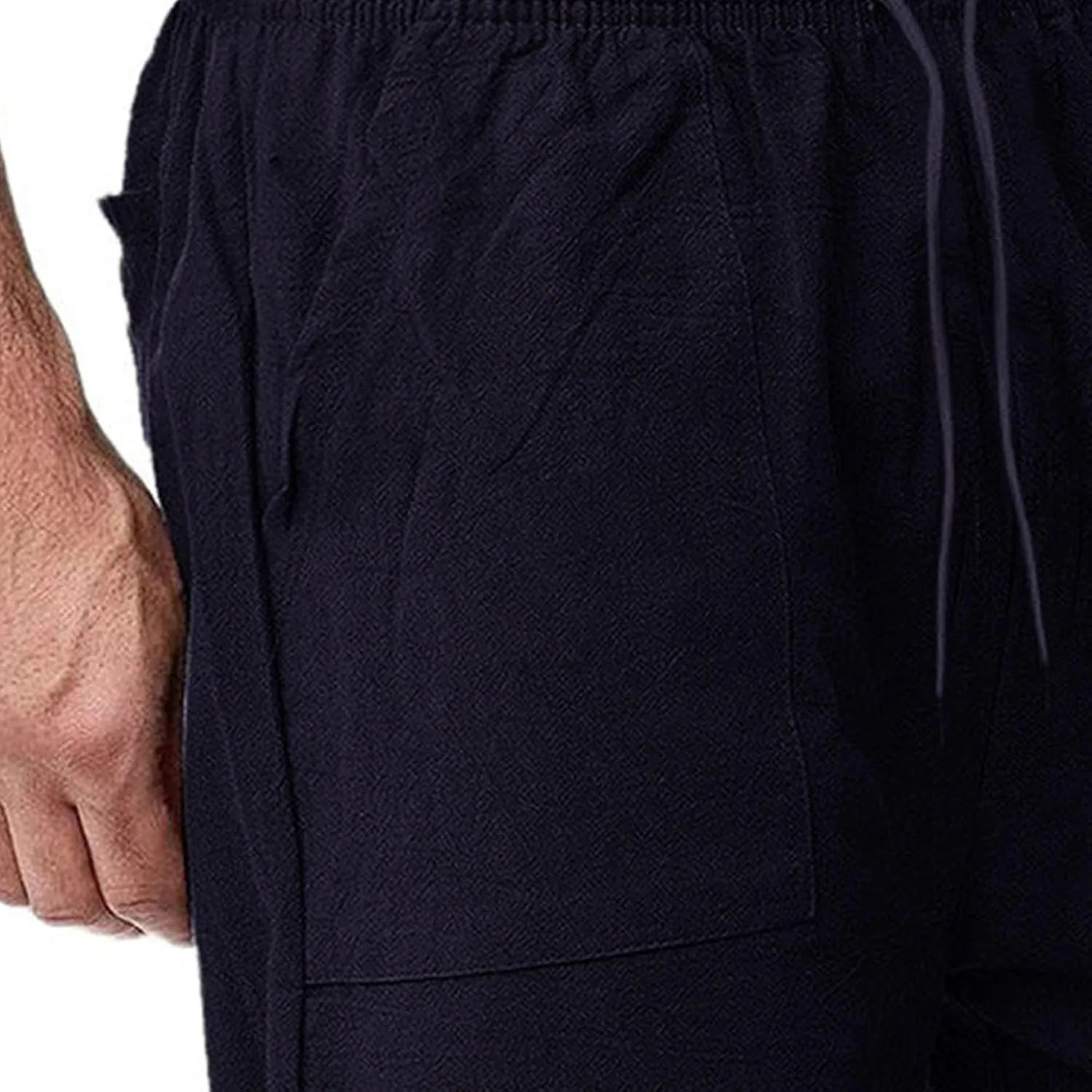 Men's Lounge Cotton Linen Long Leisure Shorts Casual Breathable Track Shorts Marathon Performance Beach Shorts