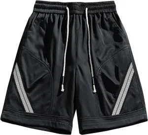 Mens Lounge Shorts Comfortable Drawstring Pockets Outdoor Shorts Loose Elastic Summer Shorts Fashion Relaxed Shorts