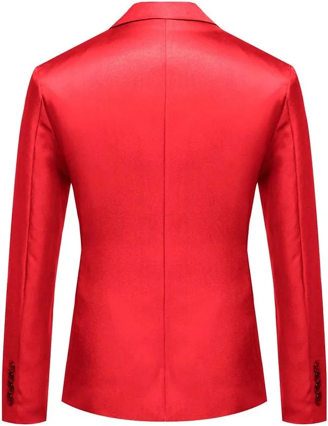 Mens One Button Classic Blazer Slim Fit Suits Casual Formal Jackets Solid Lightweight Sport Coat for Business Wedding Prom