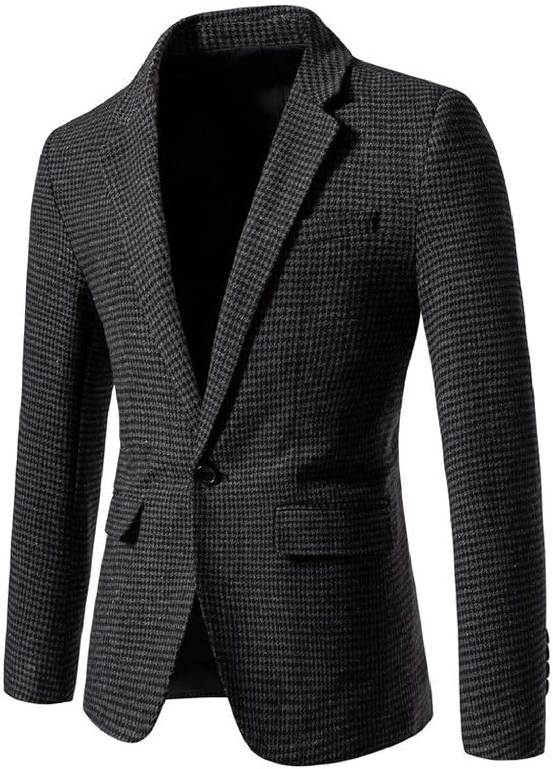 Mens Plaid Blazer Sports Coat Casual Slim Fit Checkered Blazers for Men Wedding Single Breasted Buckle Jacket Coats
