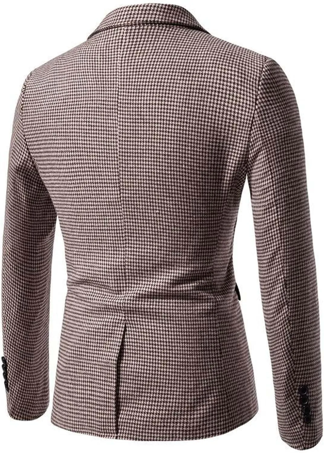 Mens Plaid Blazer Sports Coat Casual Slim Fit Checkered Blazers for Men Wedding Single Breasted Buckle Jacket Coats