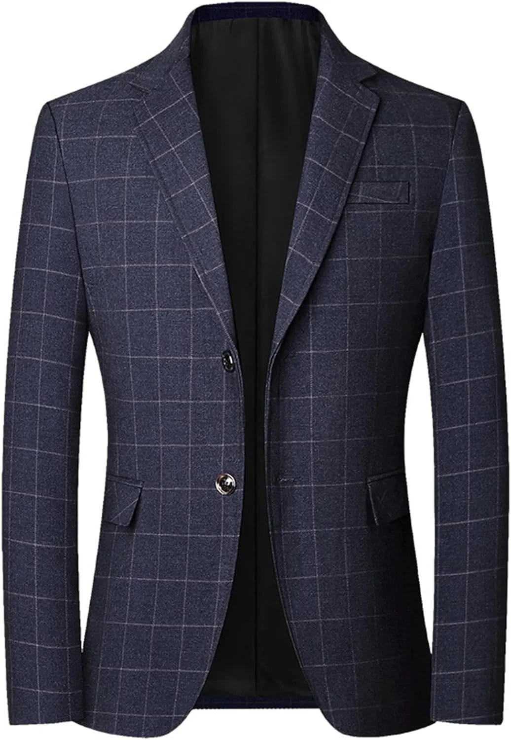 Mens Plaid Sport Coat Slim Classic Fit Two Button Checkered Blazer Lightweight Comfy Lapel Business Casual Daily Suit Jacket