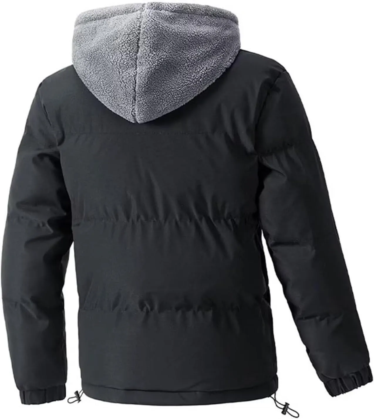 Men's Puffer Quilted Jacket Hooded Casual Thicken Coat Winter Warm Two-Piece Trend Cotton-Padded Coats Outdoor