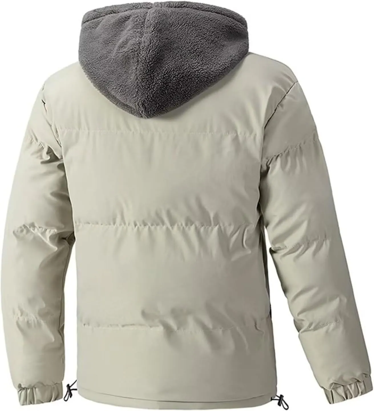 Men's Puffer Quilted Jacket Hooded Casual Thicken Coat Winter Warm Two-Piece Trend Cotton-Padded Coats Outdoor