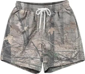 Mens Shorts Casual Drawstring Elastic Waist Beach Shorts Fashion Camo Print Board Shorts Athletic Mesh Gym Shorts