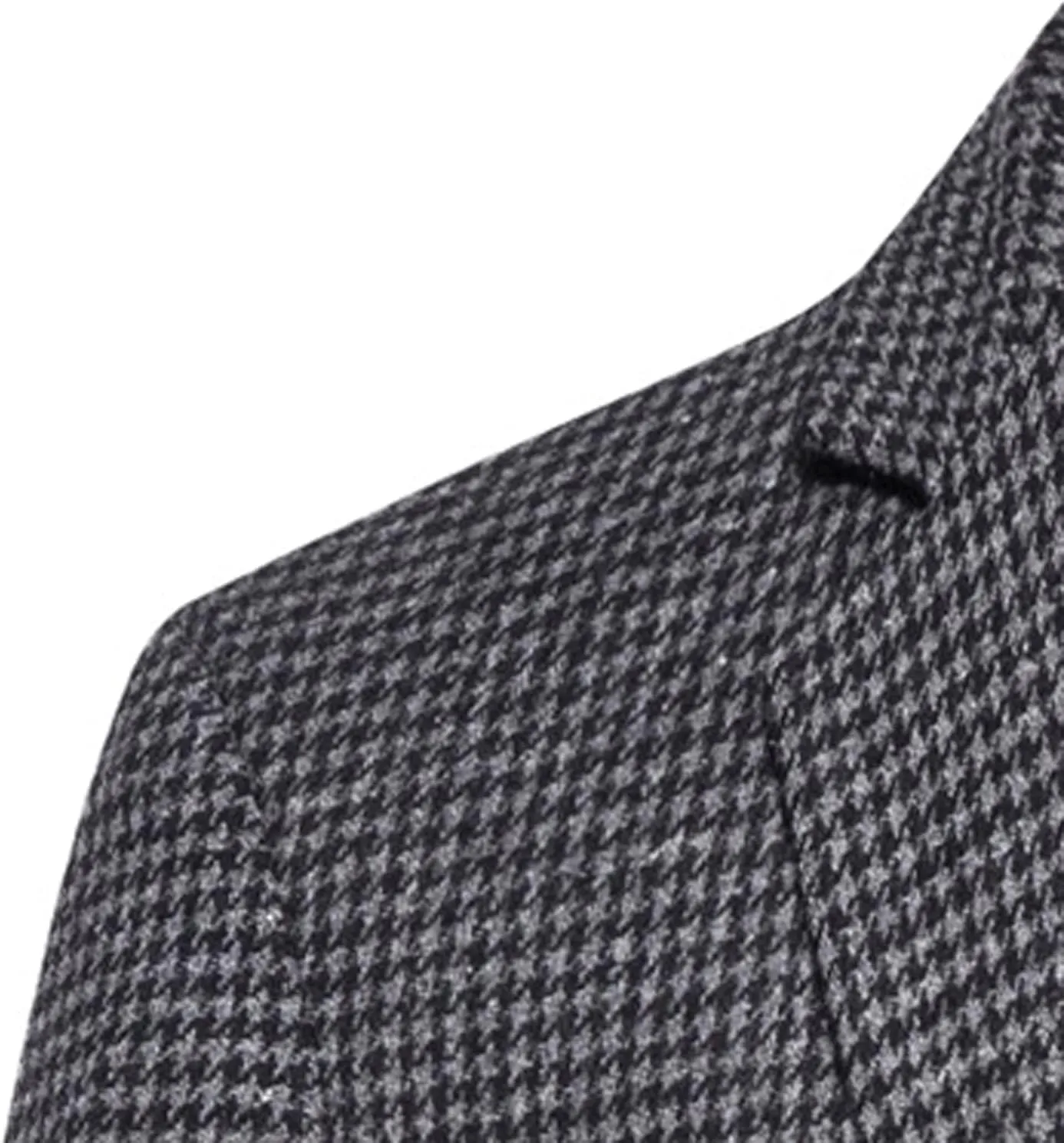 Mens Tweed Blazer Vintage Classic Fit Wool Blend Blazers One Button Sport Coat Notch Lapel Business Jackets Suit