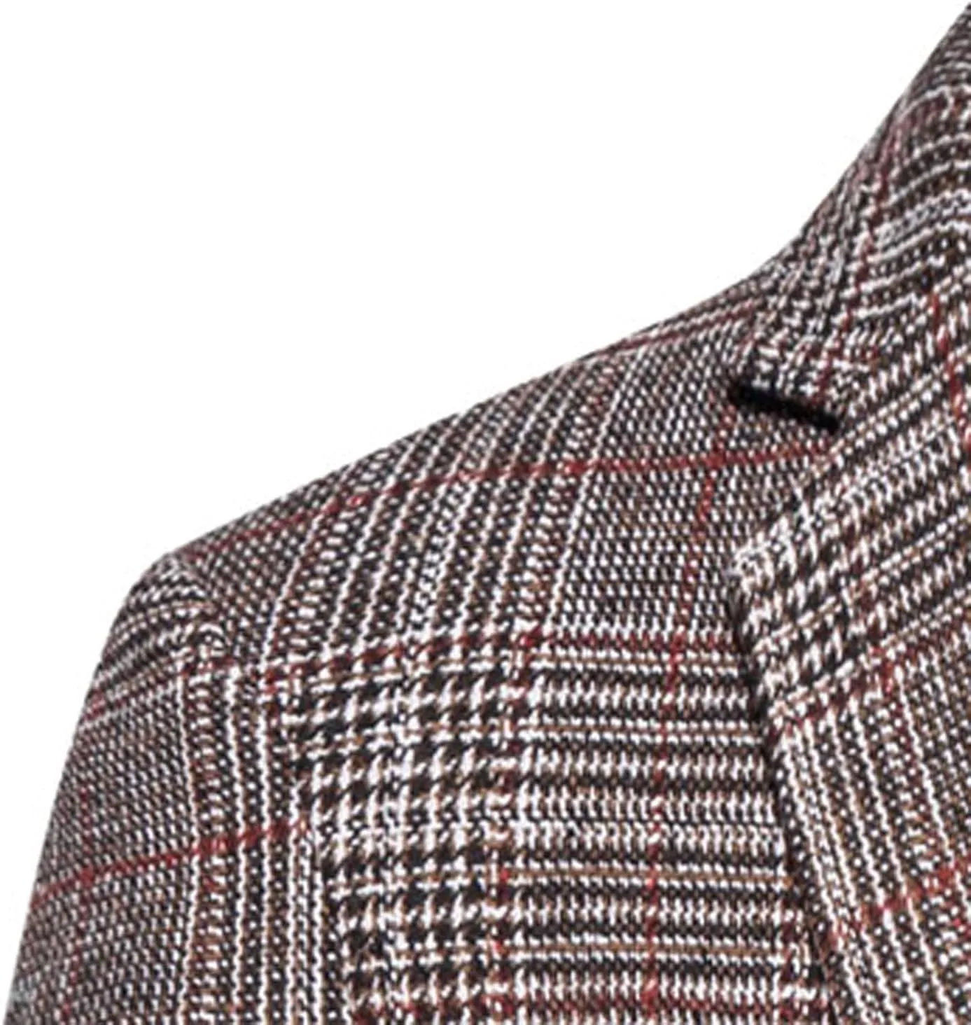 Mens Tweed Blazer Vintage Classic Fit Wool Blend Blazers One Button Sport Coat Notch Lapel Business Jackets Suit