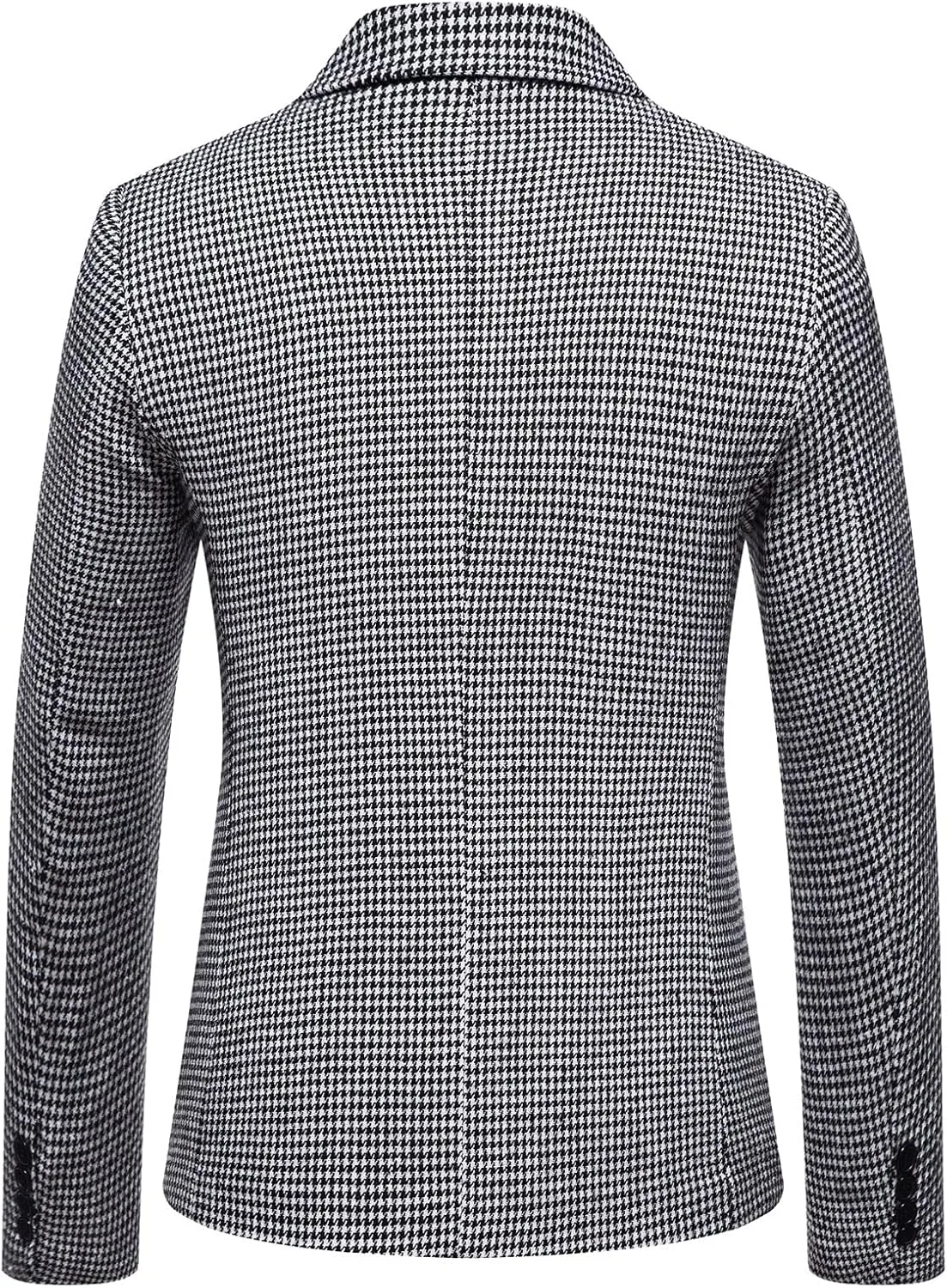 Mens Tweed Blazer Vintage Classic Fit Wool Blend Blazers One Button Sport Coat Notch Lapel Business Jackets Suit